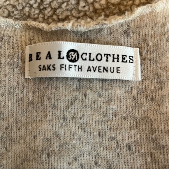 Vintage Saks Fifth Avenue Beige Rustic Cottagecore Teddy Vest Sz L Outdoorsy - Picture 3 of 8